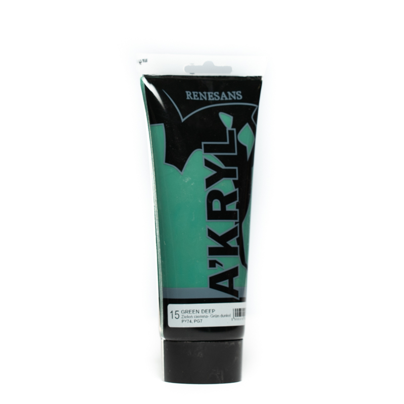 Culori acrilice, Renesans A'kryl, 200ml, 15 Green Deep