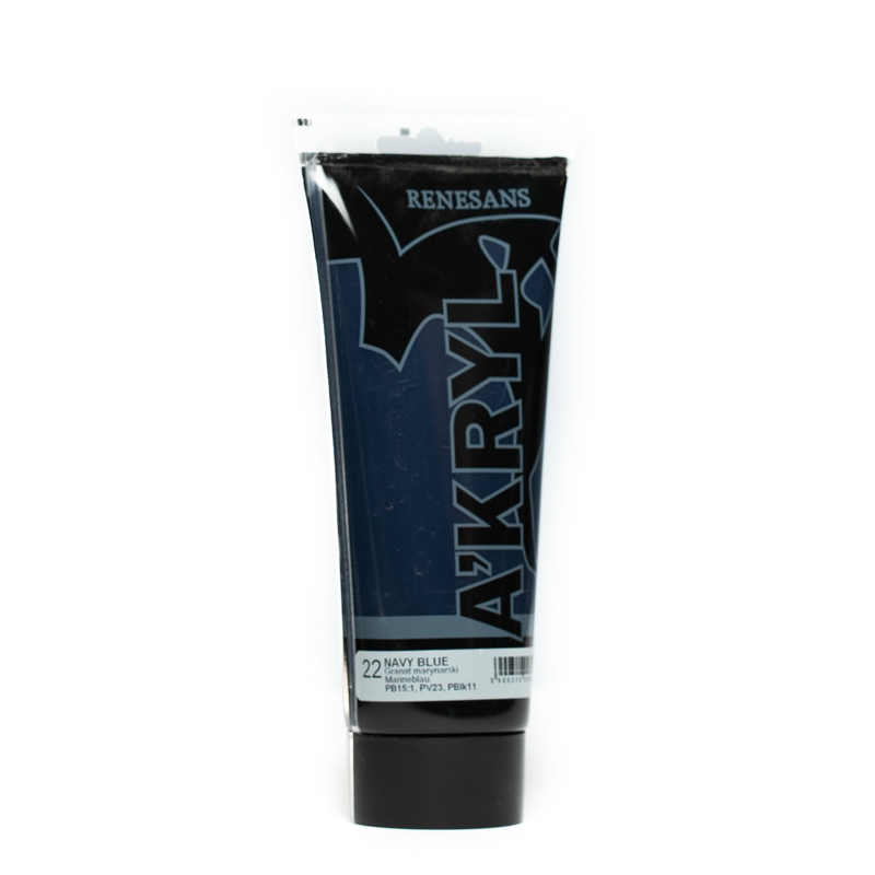 Culori acrilice, Renesans A'kryl, 200ml, 22 Marine Blue