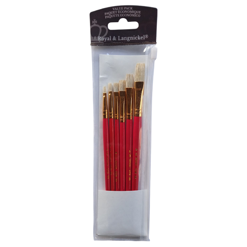 Set 6 pensule scolare, Royal Langnickel, late, fir natural