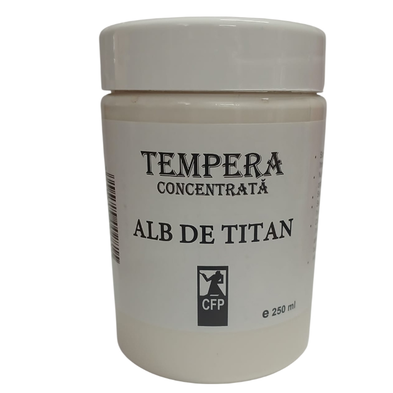 Tempera concentrata, Combinatul Fondului Plastic CFP, 250 ml, Alb de titan