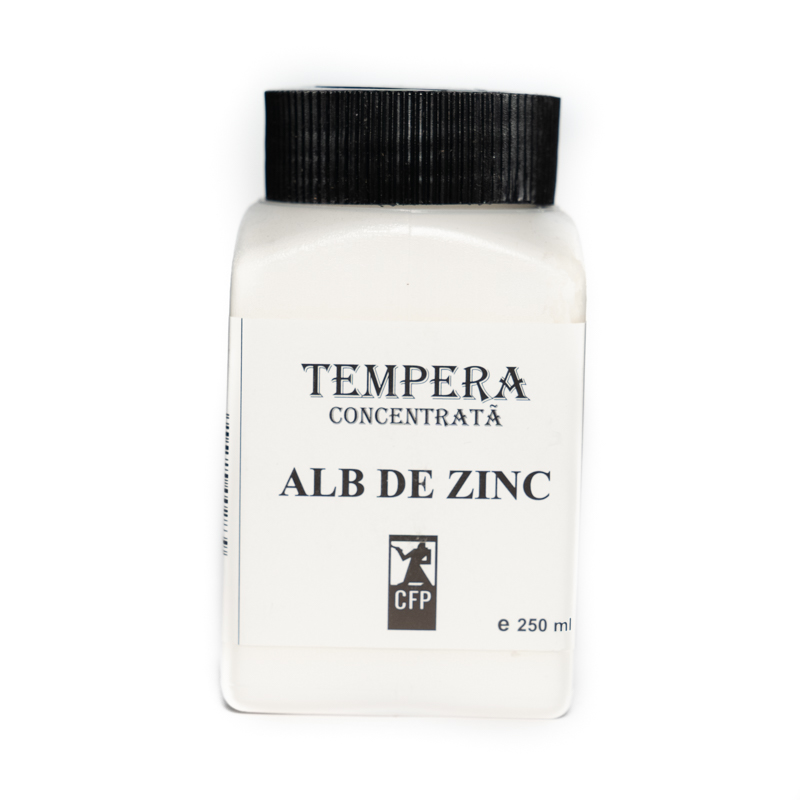 Tempera concentrata, Combinatul Fondului Plastic CFP, 250 ml, Alb de zinc