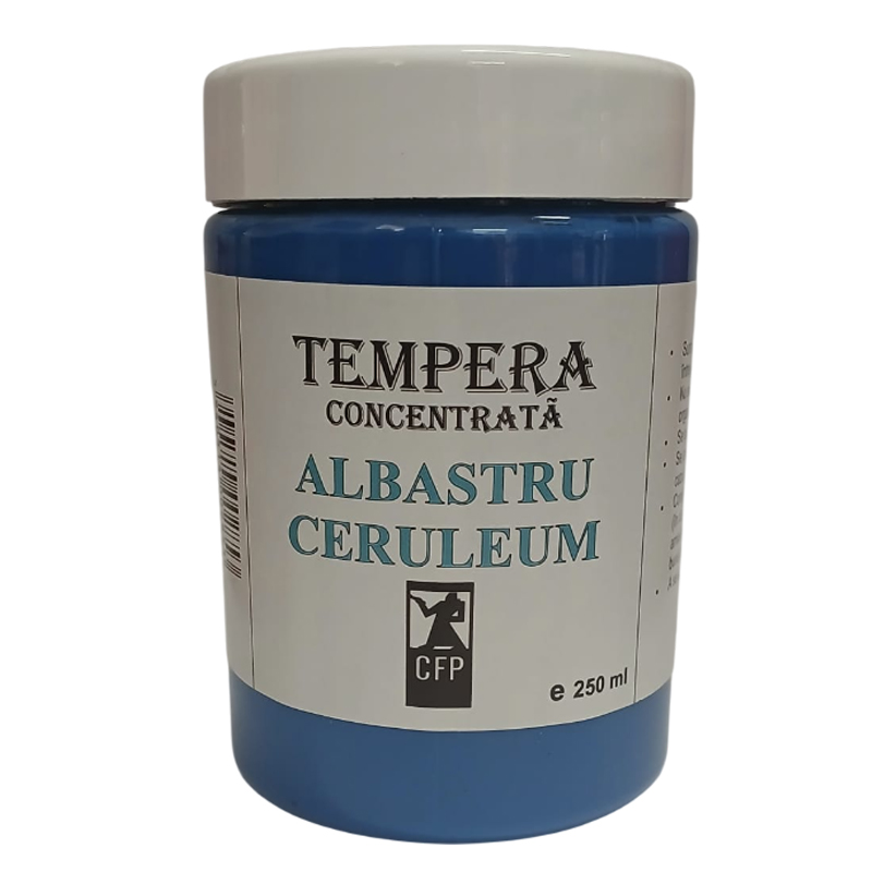 Tempera concentrata, Combinatul Fondului Plastic CFP, 250 ml, Albastru ceruleum