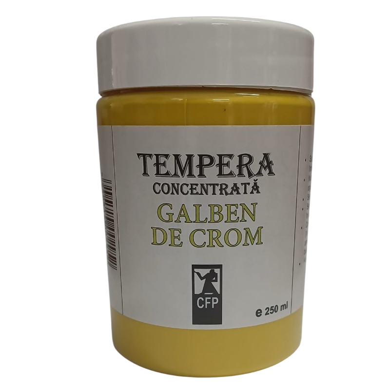 Tempera concentrata, Combinatul Fondului Plastic CFP, 250 ml, Galben de crom
