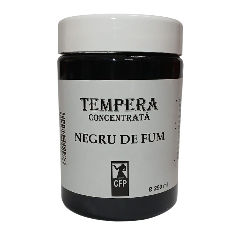 Tempera concentrata, Combinatul Fondului Plastic CFP, 250 ml, Negru de fum