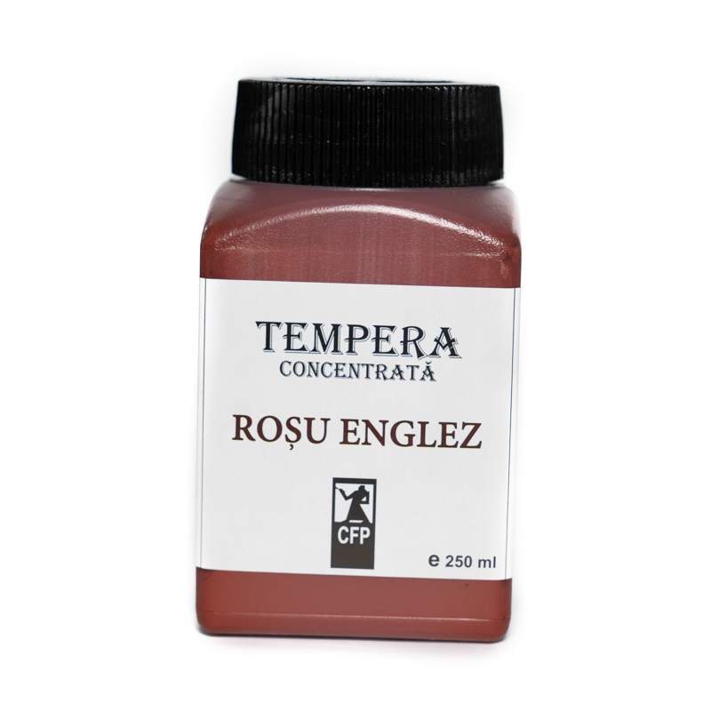 Tempera concentrata, Combinatul Fondului Plastic CFP, 250 ml, Rosu englez
