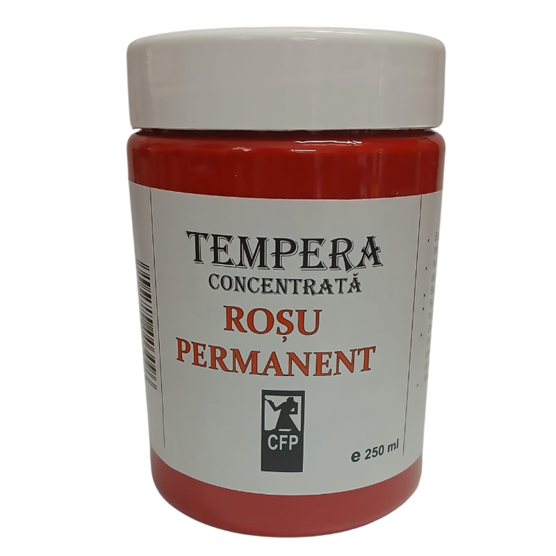 Tempera concentrata, Combinatul Fondului Plastic CFP, 250 ml, Rosu permanent