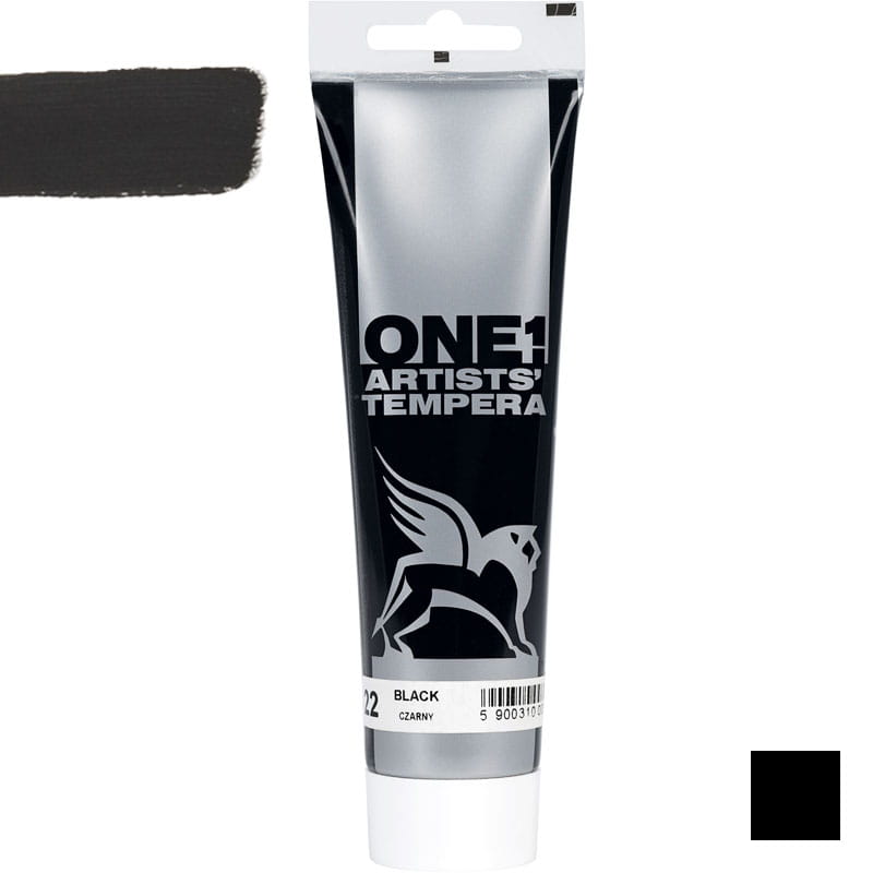 Culoare tempera, Tempera One, Renesans, 100 ml, 22 Black