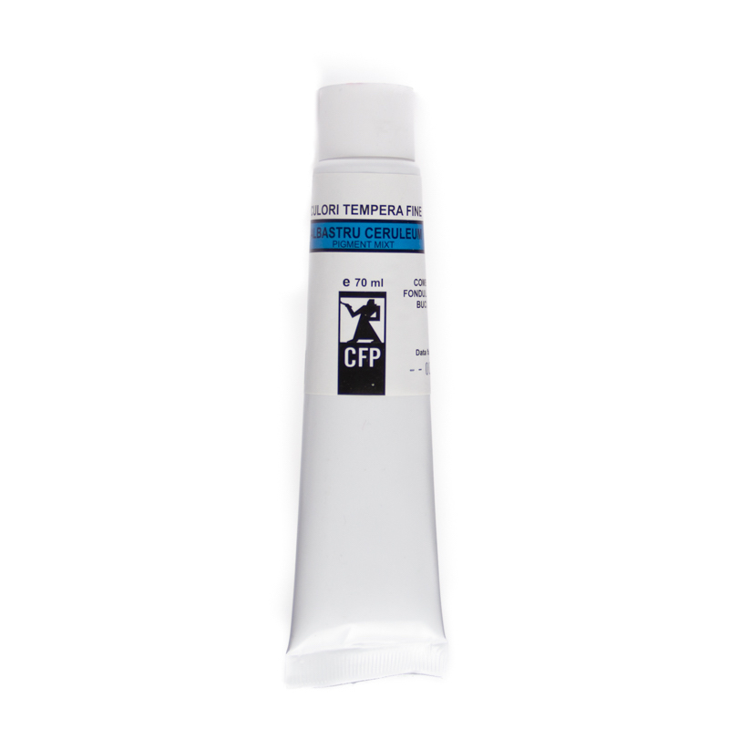 Culori tempera, Combinatul Fondului Plastic CFP, 70 ml, Albastru ceruleum