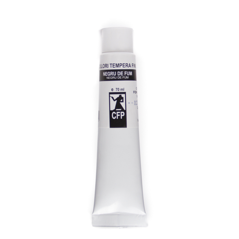 Culori tempera, Combinatul Fondului Plastic CFP, 70 ml, Negru de fum