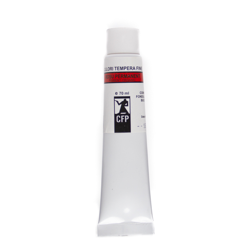 Culori tempera, Combinatul Fondului Plastic CFP, 70 ml, Rosu permanent