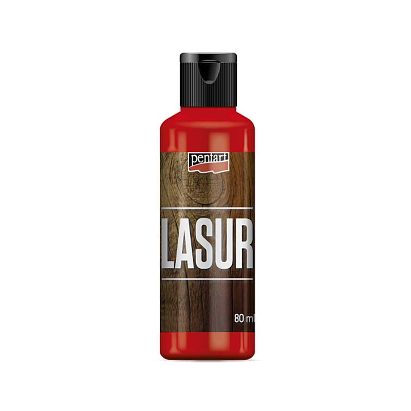 Lazura lemn, Pentart, 80ml, Rosu