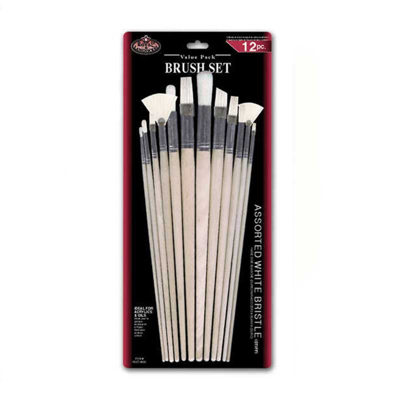 Set 12 pensule mix fir natural White Bristle Royal