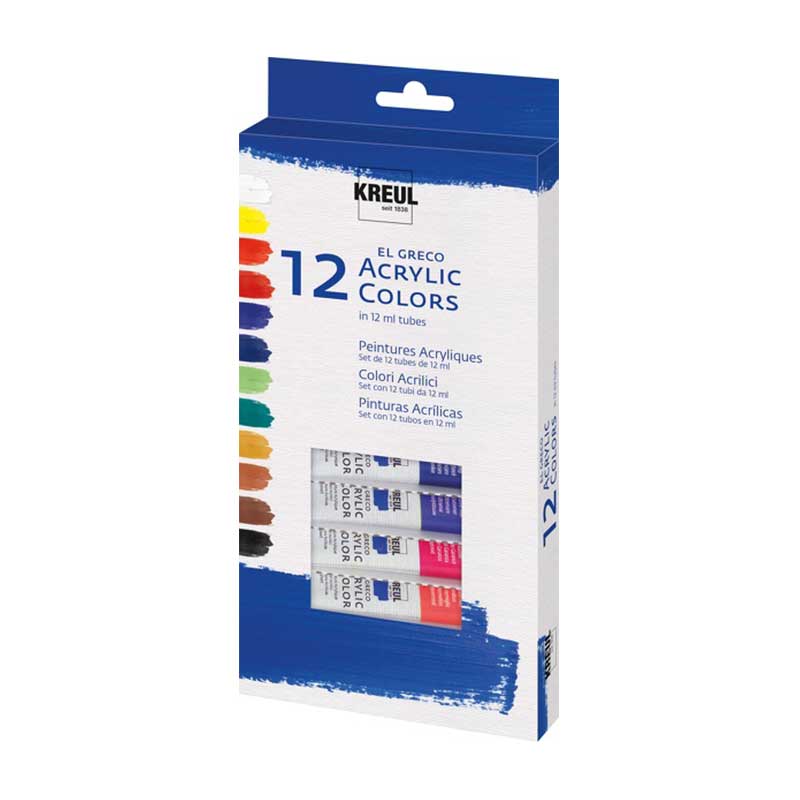 Set 12x12ml culori acrilice, El Greco, C. Kreul