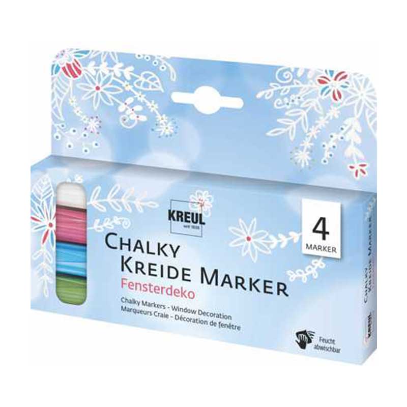 Set 4 markere cu vopsea cretoasa, Window Decoration, C. Kreul