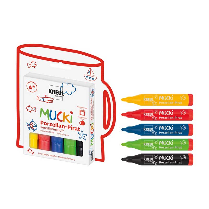 Set 5 markere pentru portelan, Mucki, C. Kreul