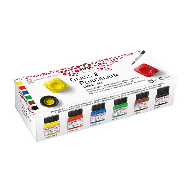 Set 6 vopseluri pentru sticla si portelan, Classic C. Kreul