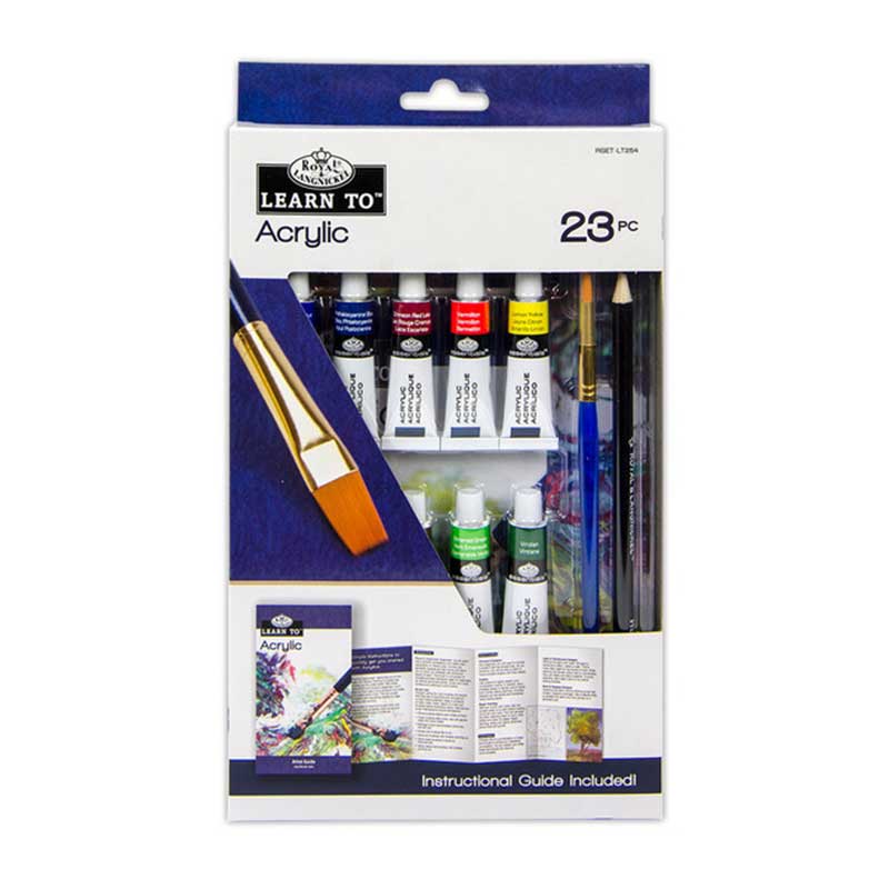 Set invata sa pictezi, 23 piese, culori acrilice, Royal & Langnickel