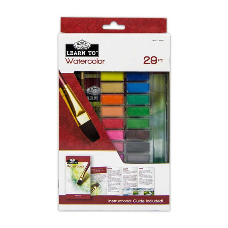 Set invata sa pictezi, 29 piese, culori acuarela, Royal & Langnickel