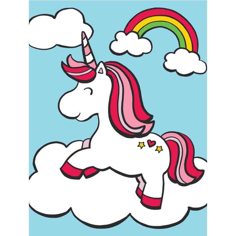 Set pictura pe numere pentru copii, MFP24 Unicorn si curcubeu