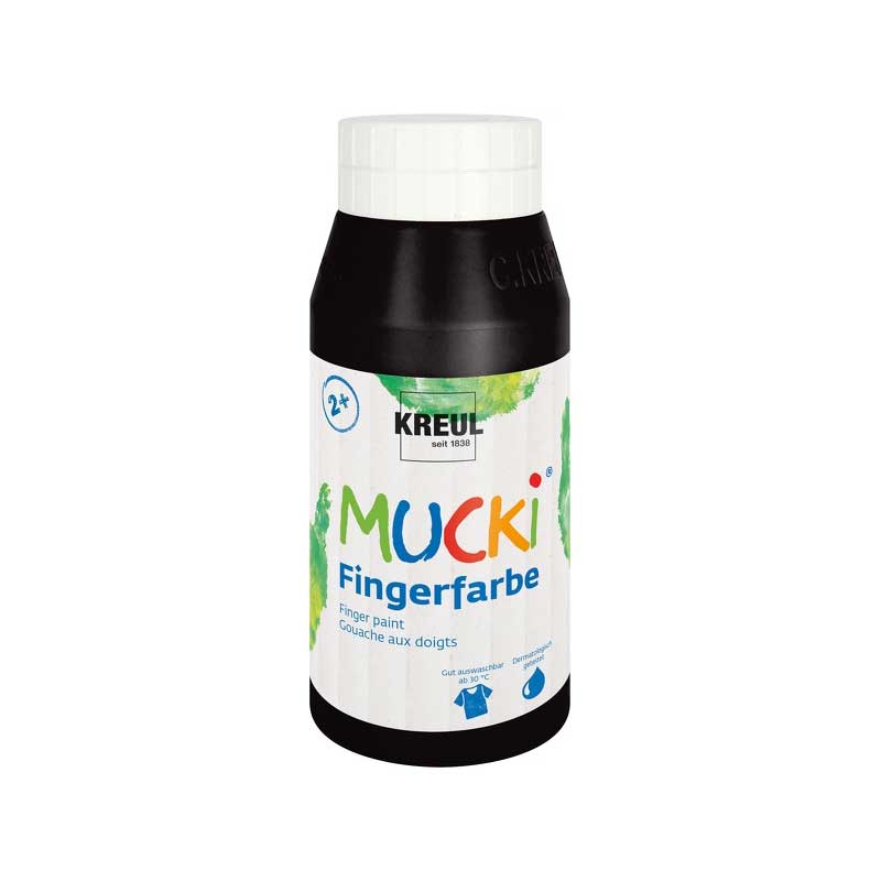Vopsea pentru copii, Mucki finger paint, 750ml - Black
