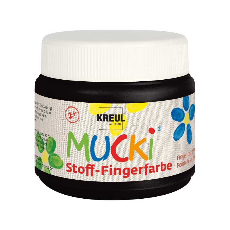 Vopsea pentru textile, Mucki finger paint, 150ml - Black