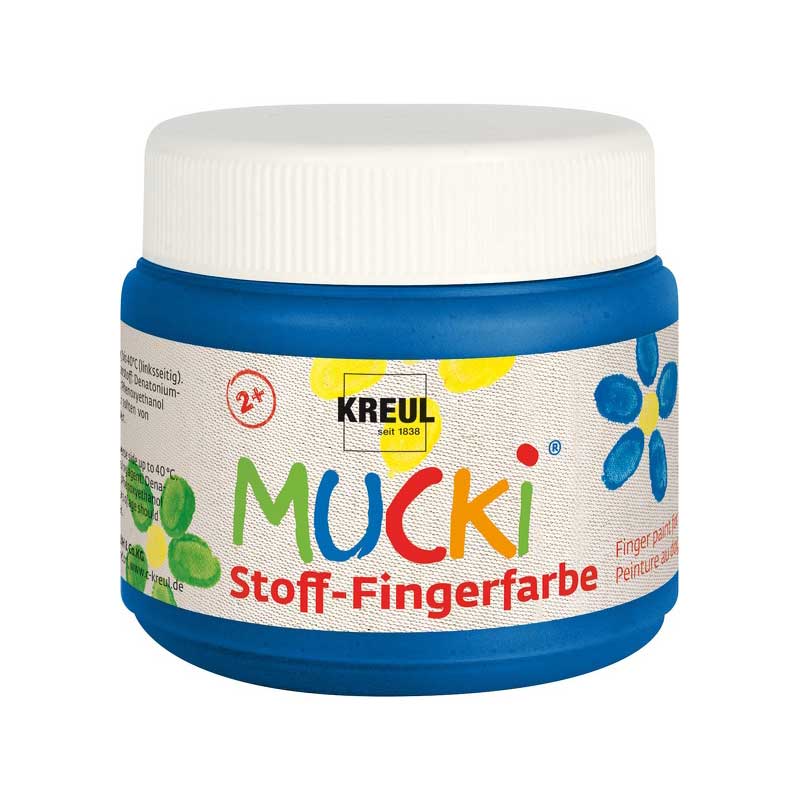 Vopsea pentru textile, Mucki finger paint, 150ml - Blue
