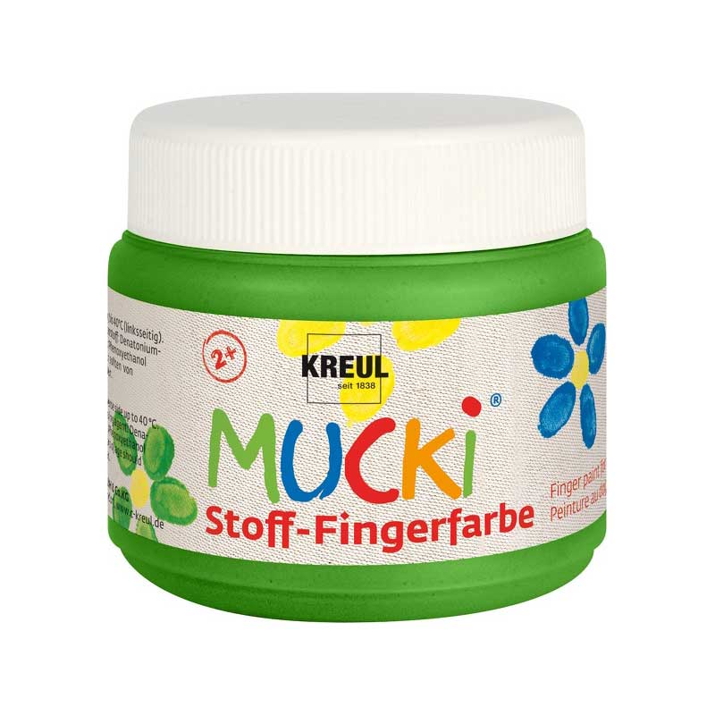 Vopsea pentru textile, Mucki finger paint, 150ml - Green