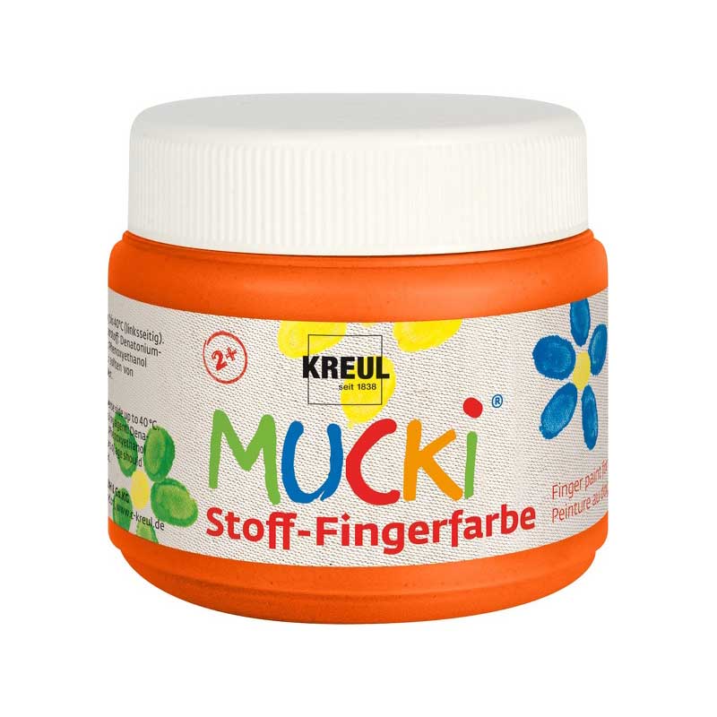 Vopsea pentru textile, Mucki finger paint, 150ml - Orange