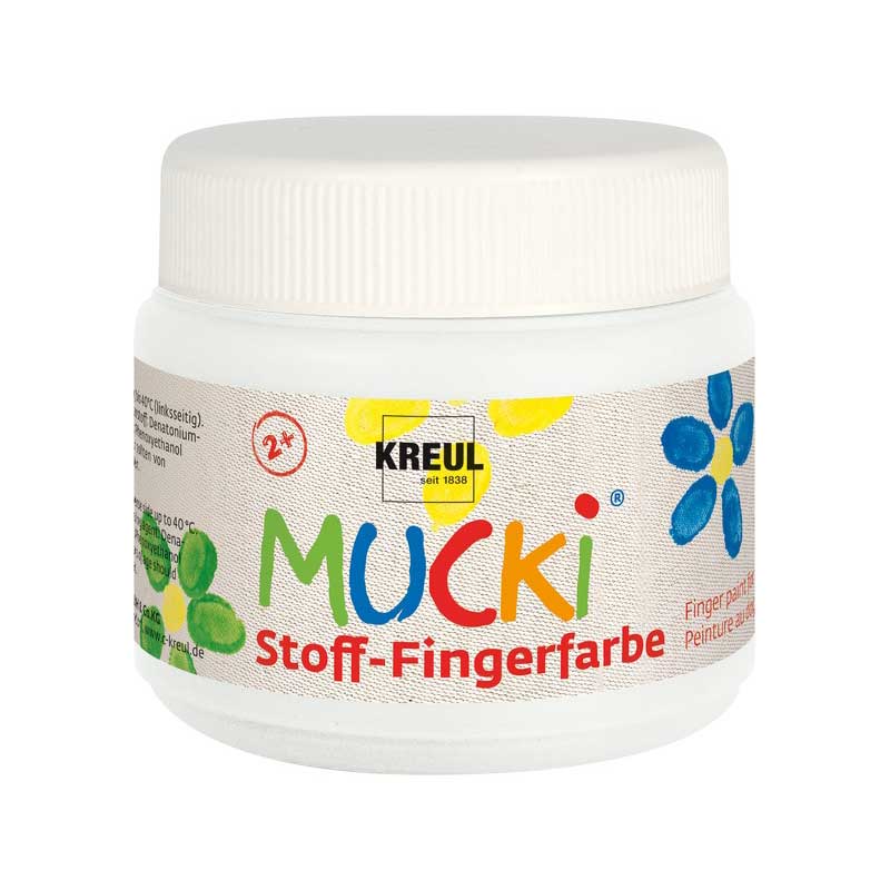 Vopsea pentru textile, Mucki finger paint, 150ml - White