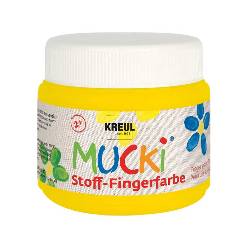 Vopsea pentru textile, Mucki finger paint, 150ml - Yellow