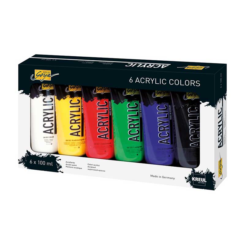 Set 6 x 100ml culori acrilice, Solo Goya