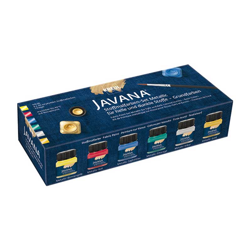 Set 6 x 20ml culori textile metalice, Javana C. Kreul, Basic color