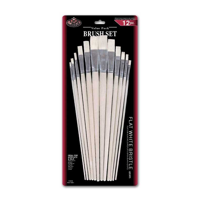Set 12 pensule late, fir natural White Bristle Royal2