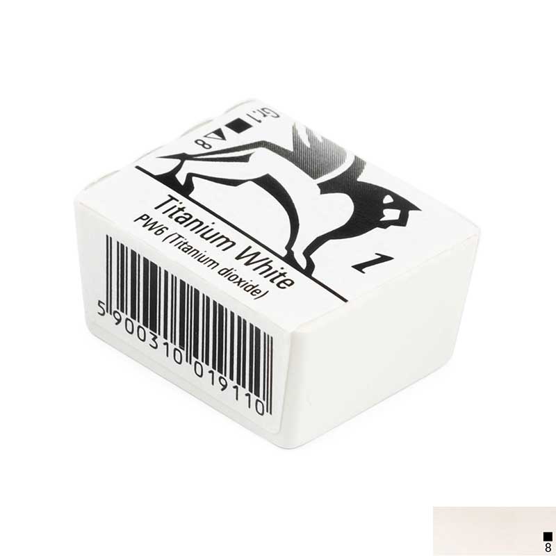 Culoare acuarela extrafina, godeta, Aquarelle Renesans, 01 Titanium white