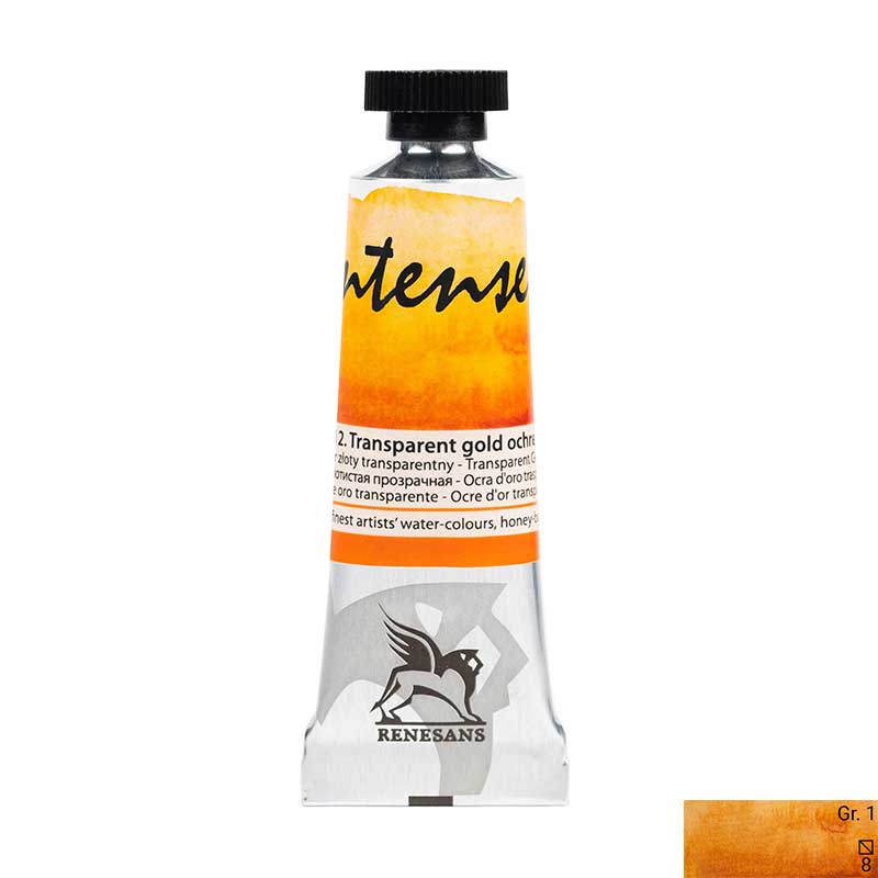 Culoare acuarela la tub, extrafina, 15ml, Intense Water, Renesans 12 Transparent gold ochre