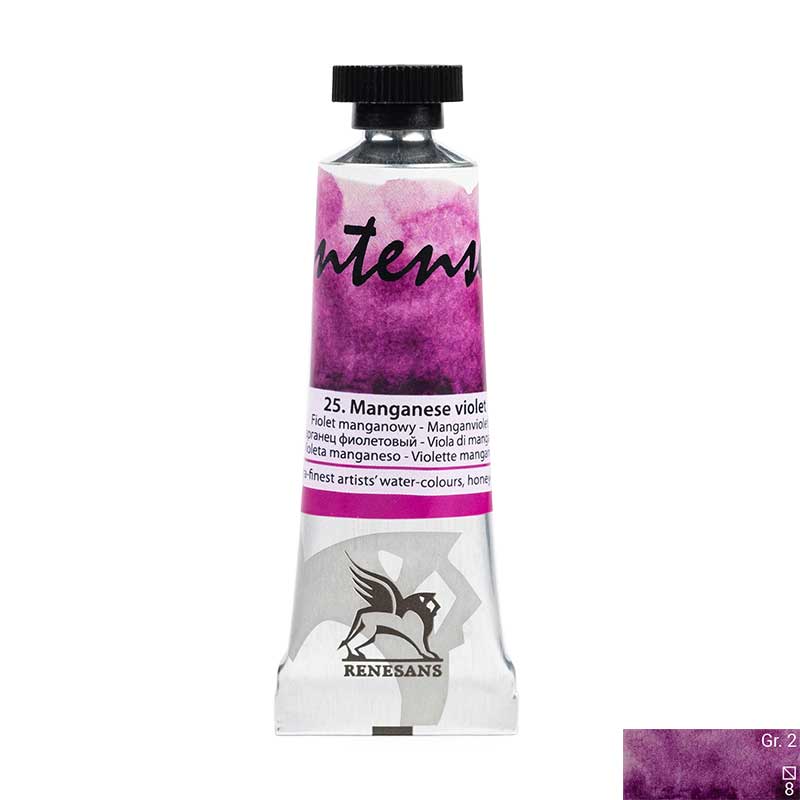 Culoare acuarela la tub, extrafina, 15ml, Intense Water, Renesans 25 Manganese violet