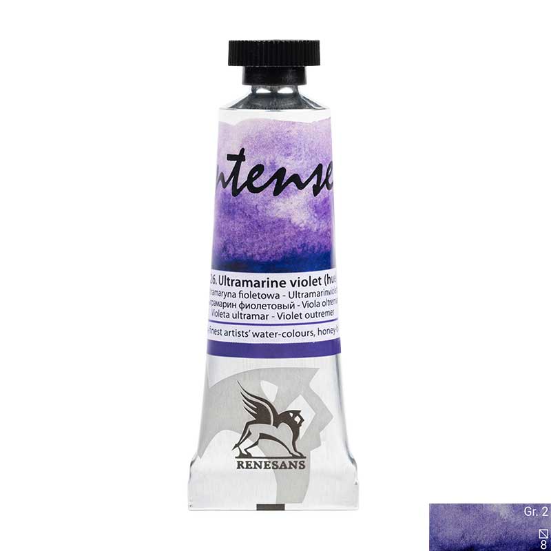 Culoare acuarela la tub, extrafina, 15ml, Intense Water, Renesans 26 Ultramarine violet (hue)