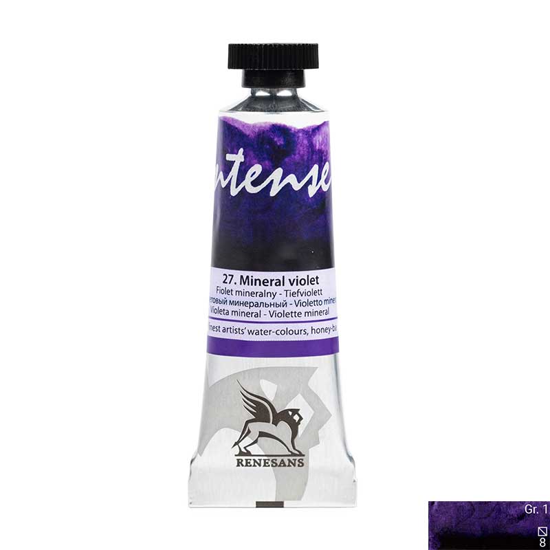 Culoare acuarela la tub, extrafina, 15ml, Intense Water, Renesans 27 Mineral violet