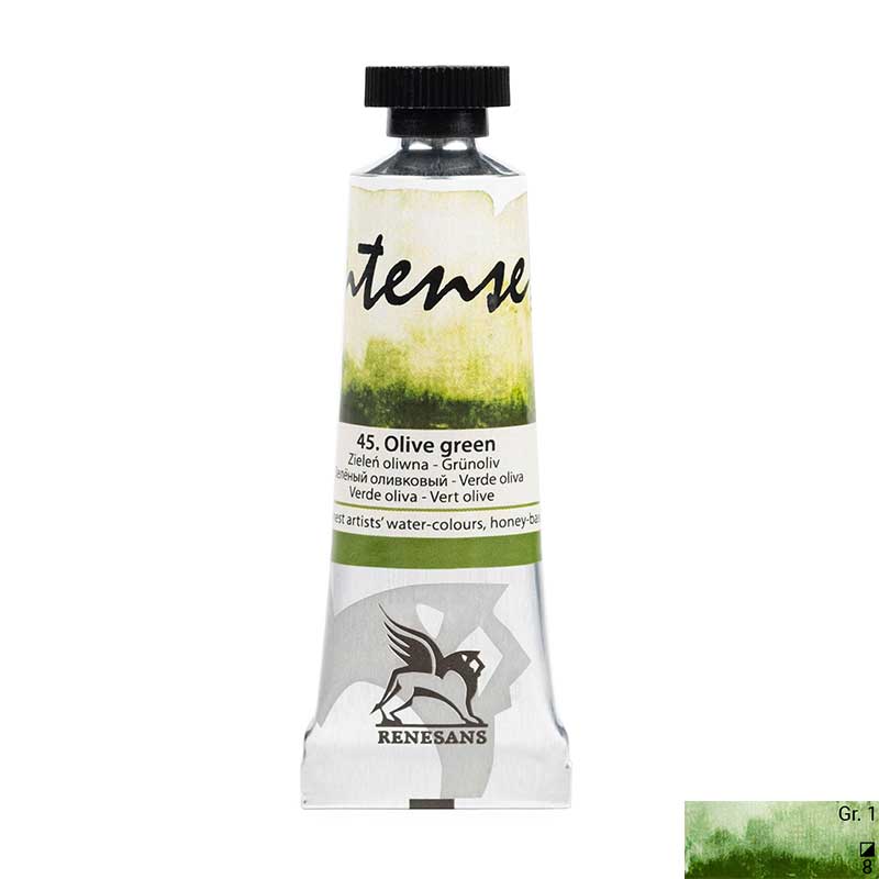 Culoare acuarela la tub, extrafina, 15ml, Intense Water, Renesans 45 Olive green