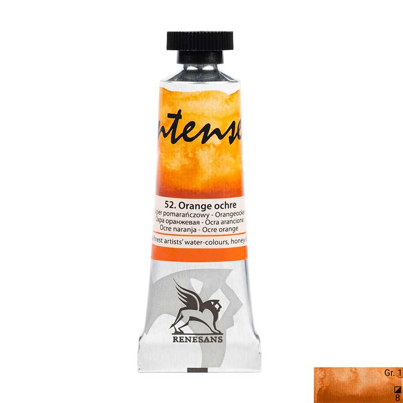 Culoare acuarela la tub, extrafina, 15ml, Intense Water, Renesans 52 Orange ochre
