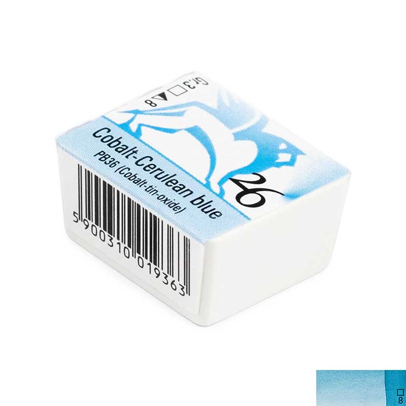 Godeta acuarela extrafina Aquarelle Renesans, 26 Cobalt coerulean blue