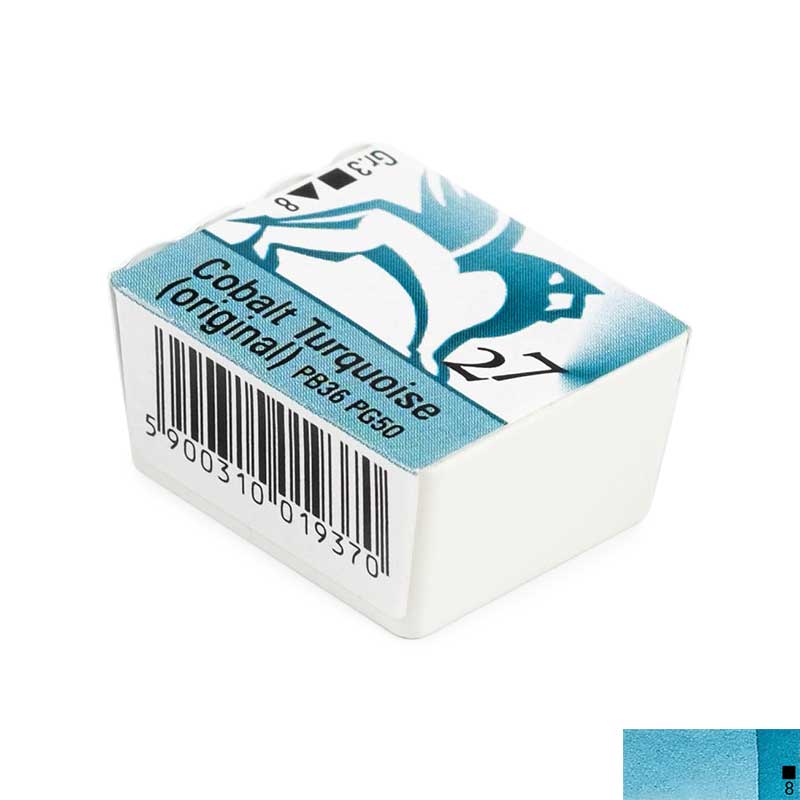 Godeta acuarela extrafina Aquarelle Renesans, 27 Cobalt turquoise