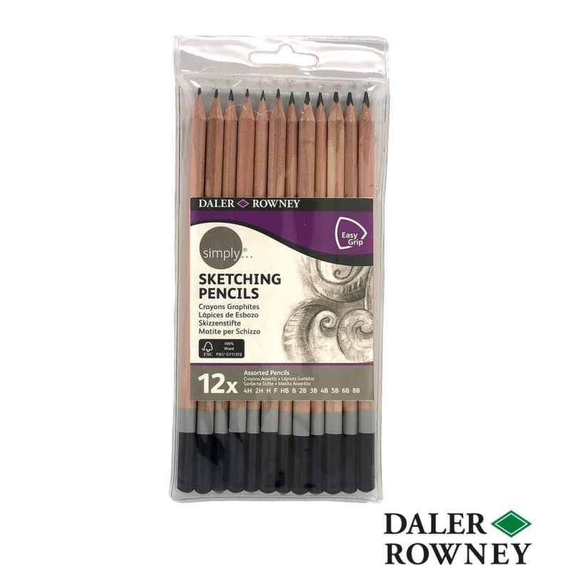 Set 12 creioane schite si grafica, Simply Daler Rowney