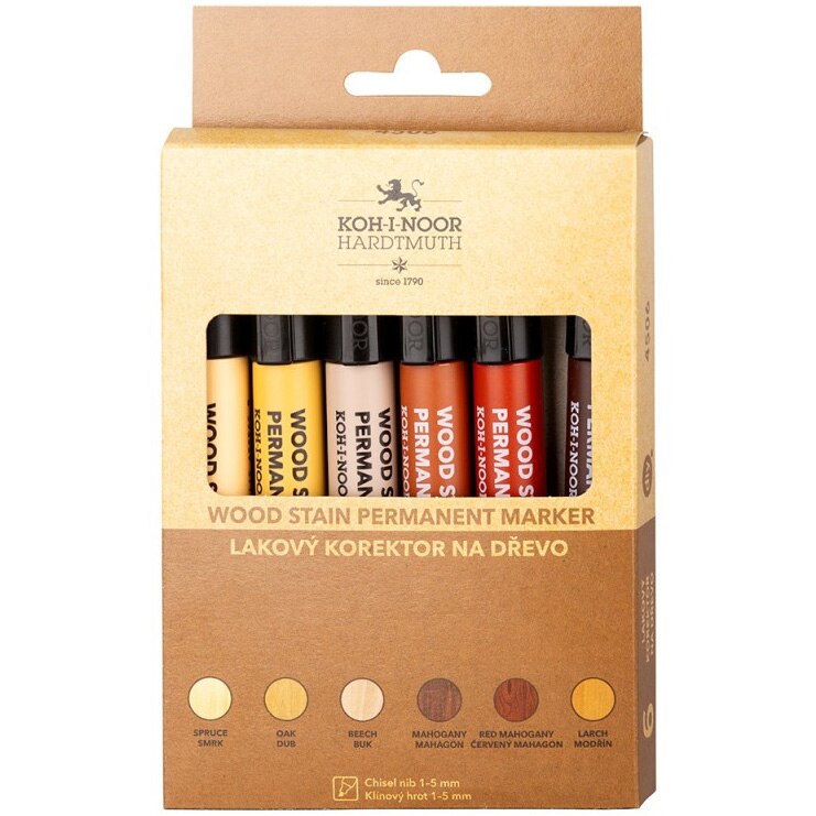 Set 6 markere pentru mobila sau piele, Koh-I-Noor