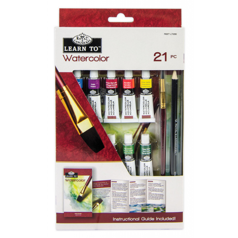 Set invata sa pictezi, 21 piese, culori acuarela, Royal & Langnickel