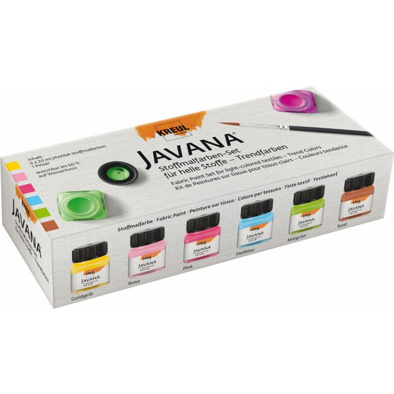 Set 6 x 20ml culori textile usor colorate, Javana C. Kreul, Trend colors