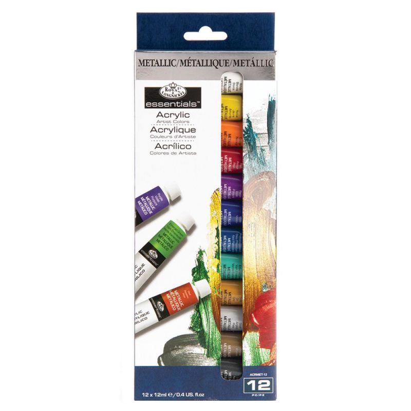 Set culori acrilice metalizate, 12x12ml, Royal & Langnickel