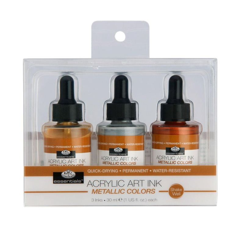 Set tus acrilic, 3 x 30 ml, culori metalizate, Royal & Langnickel
