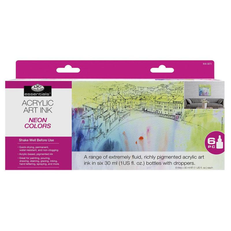 Set tus acrilic, 6 x 30 ml, culori neon, Royal & Langnickel