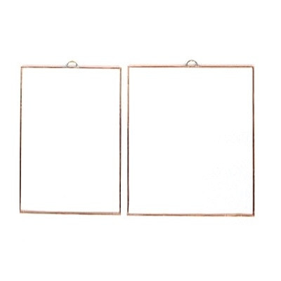 Sticla dreptunghiulara, inramata cu banda cupru, Pentart